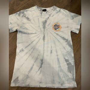 Santa Cruz Grey/white Tie Dye Graphic Tee
